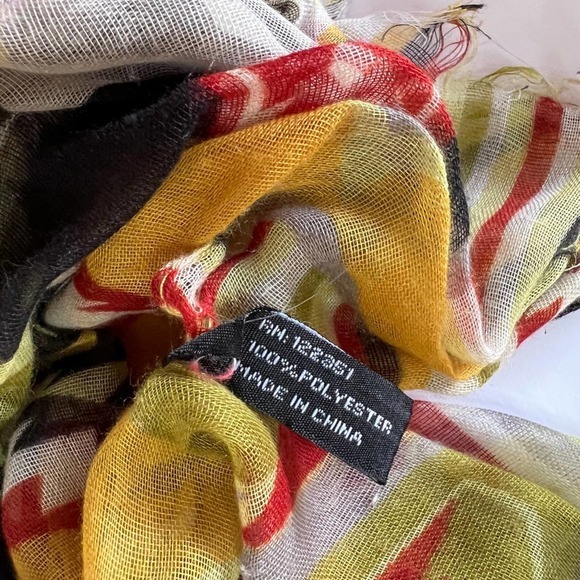 geo print scarf semi sheer tribal pattern neutral earth tones - Picture 3 of 6